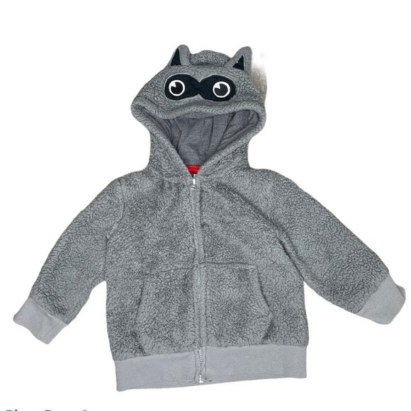 Circo 2t raccoon face teddy zip up grey hoodie - Picture 1 of 4